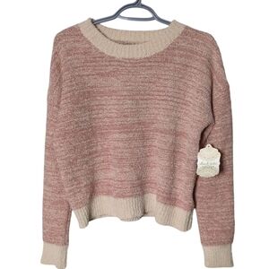 NWT Altar’d State Cinnabar Sweater‎ Size Small Pink and Cream Oversized